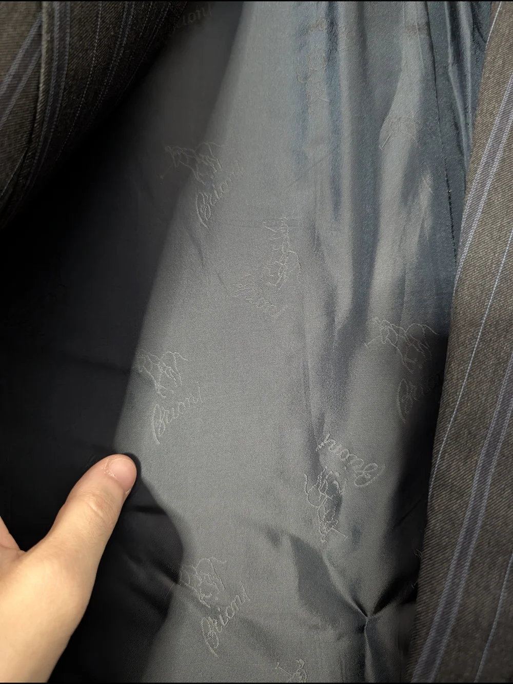 BRIONI Charcoal/Blue Striped SOFT Wool Two-Button Italian Sport Coat 48L
